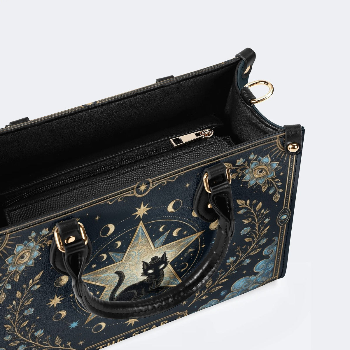 Black Cat Star Tarot Print Handbag Factory Direct Sales