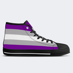 Grey Asexuality Flag High Top Canvas Shoes