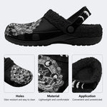 Lunar Mandala Death Moth Print - Fur Lined Slippers/Sandals