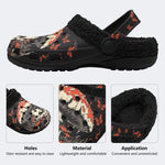 Poisonous Mushrooms&Skull Print - Fur Lined Slippers/Sandals