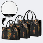 Vintage Snake And Tiger Print - Leather Handbag