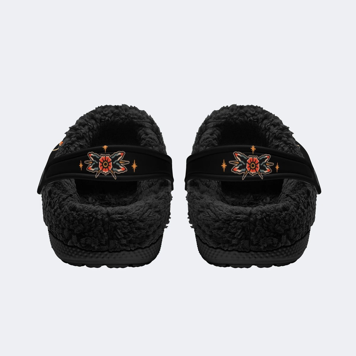 Traditional Eagle Print - Fur Lined Slippers/Sandals