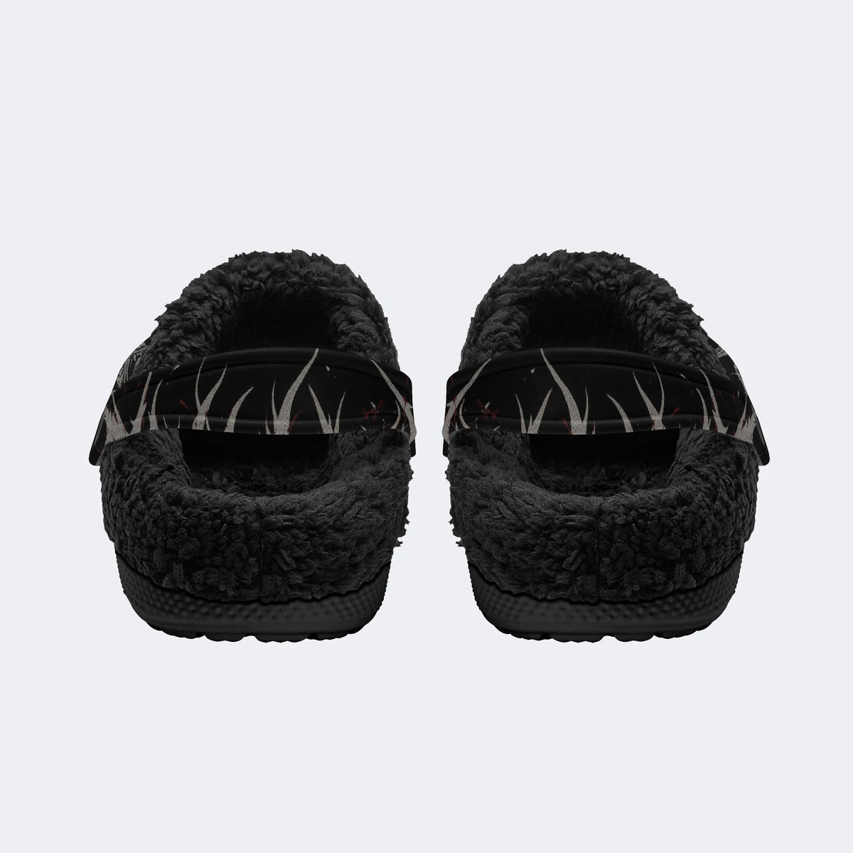 Spooky Skull Bat - Fur Lined Slippers/Sandals