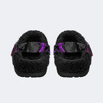 Pink Black Comic Collage - Fur Lined Slippers/Sandals