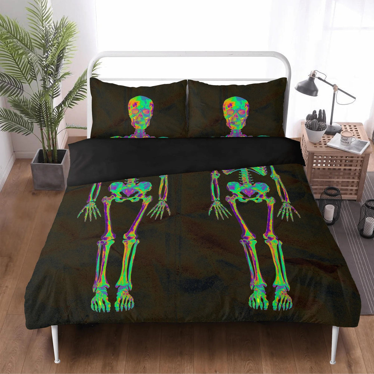 Gothic Skull Print - Three Piece Bedding Set