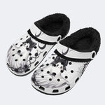 Gothic Ghost Bow - Fur Lined Slippers/Sandals