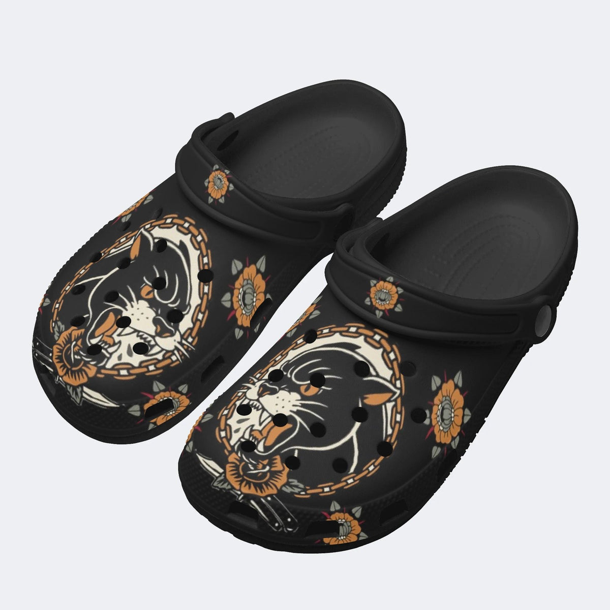 Black Panther Head Print - Slippers/Sandals