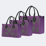 Inscribed Viper Print - Leather Handbag