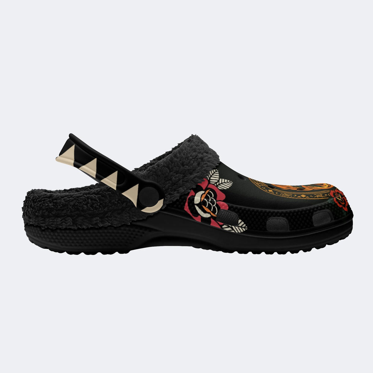 Head Swallowed By Flowers - Fur Lined Slippers/Sandals