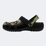 Gothic Dark Zombie Skull Toxic Slime - Fur Lined Slippers/Sandals