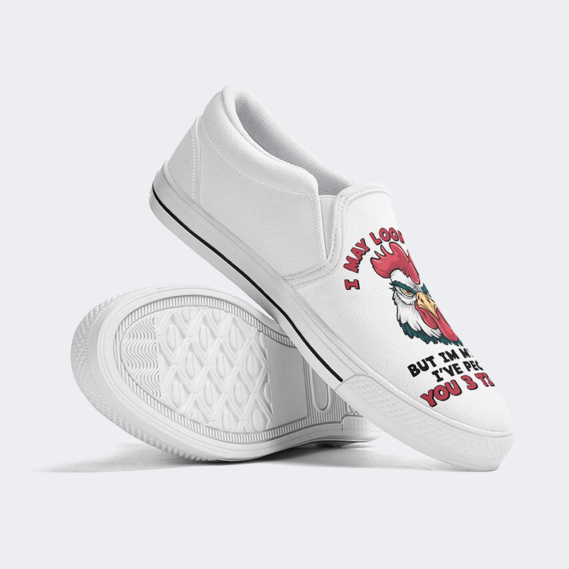 Unisex Chicken Print - Slip On Shoes