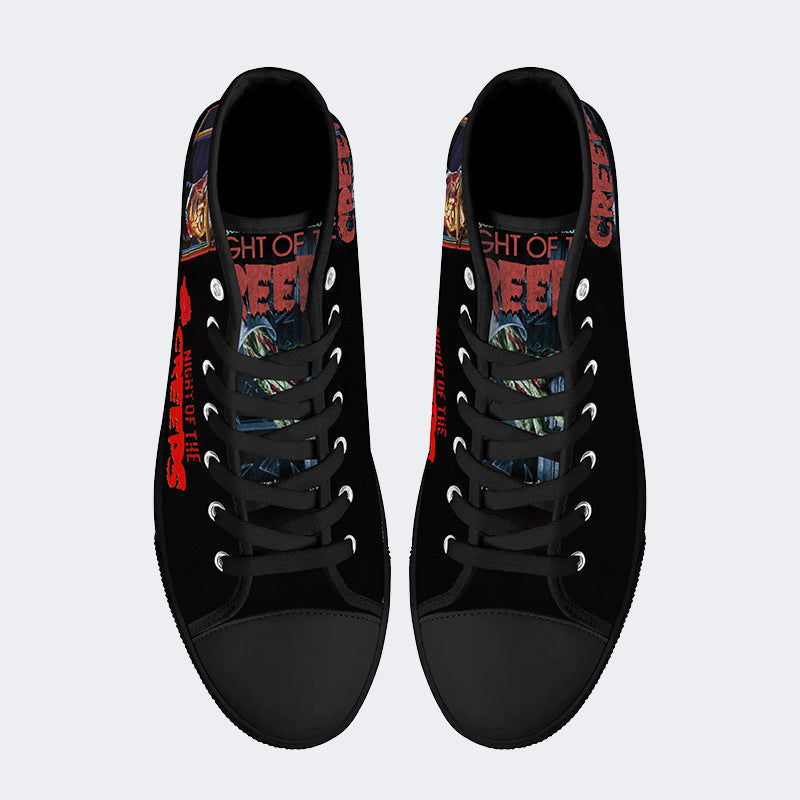 Unisex Vintage Horror Graphic - High Top Canvas