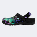 Gothic Luna Moth - Fur Lined Slippers/Sandals