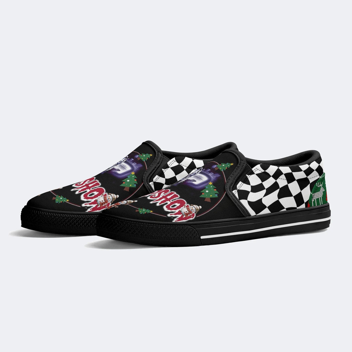 Horror Movie Vintage Graphic Print - Slip On Shoes