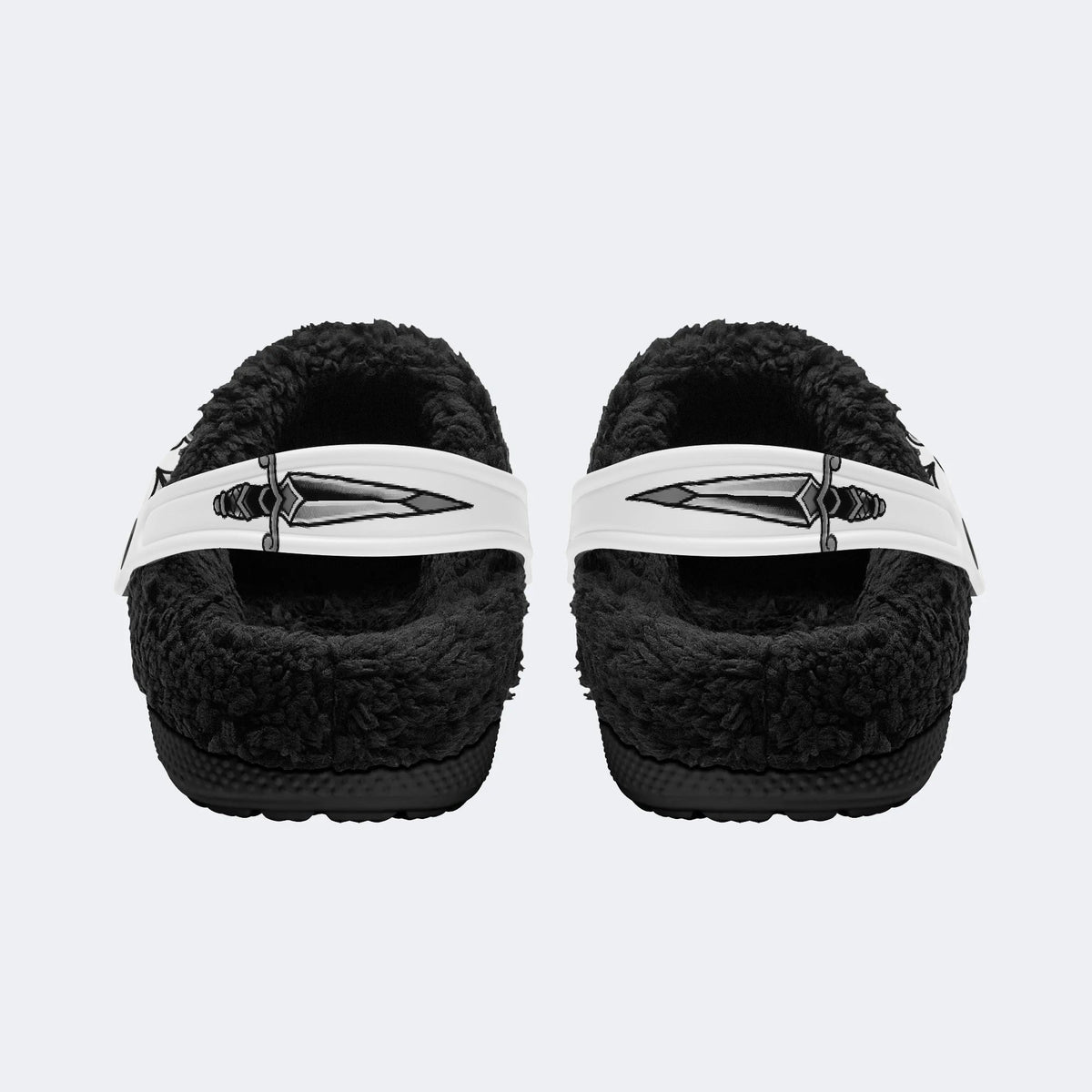 Gothic Crown Skull - Fur Lined Slippers/Sandals