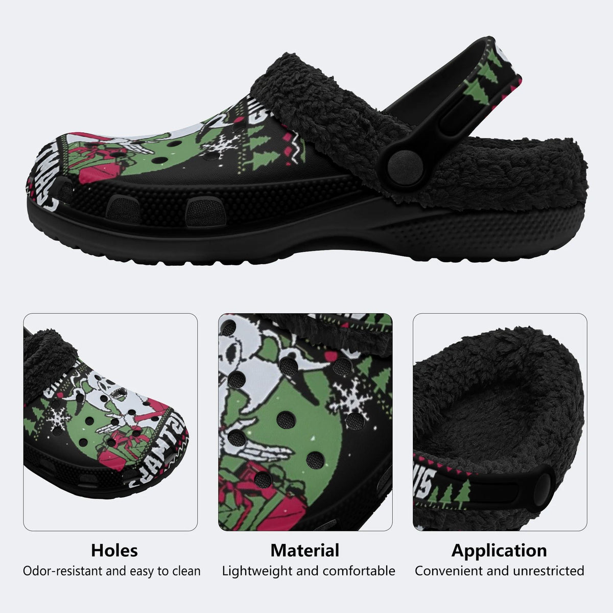Gothmas Ghost Santa - Fur Lined Slippers/Sandals