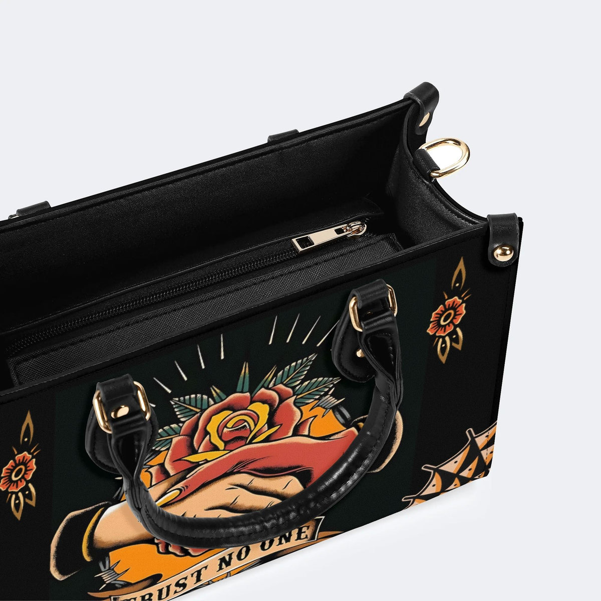 Trust No One Snake Print - Leather Handbag