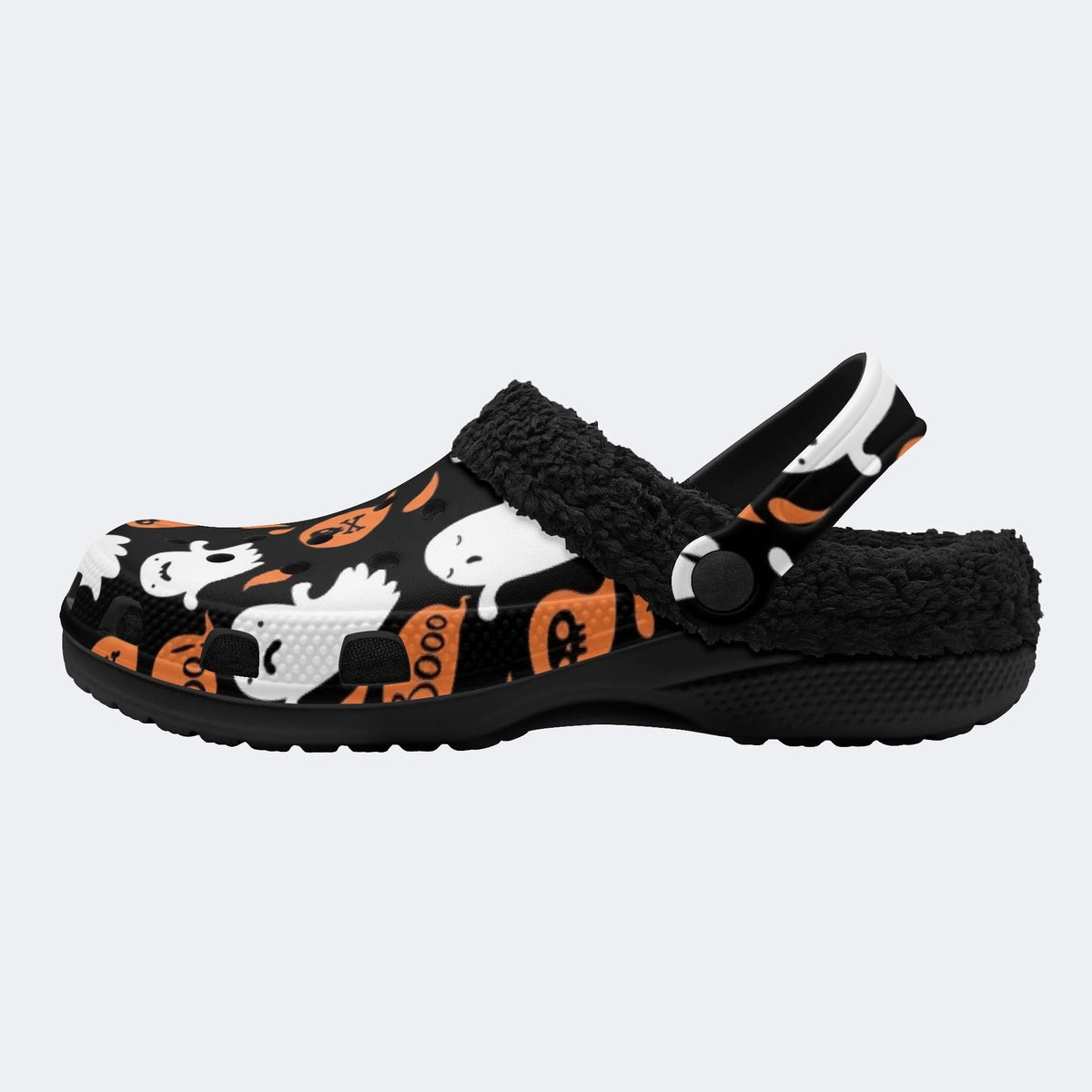 Halloween Boo Ghost - Fur Lined Slippers/Sandals