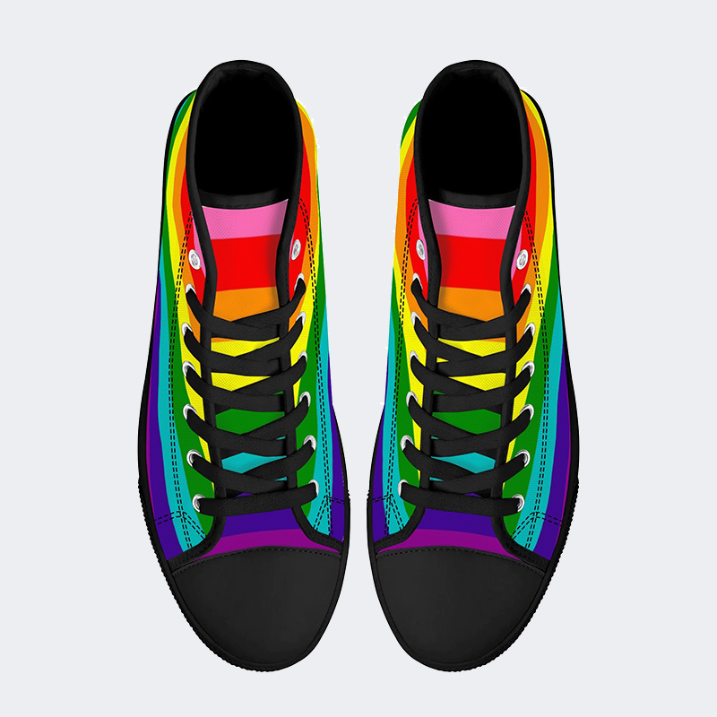 Gilbert Pride Flag High Top Canvas Shoes