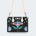 Death Moth Under The Stars - Leather Handbag