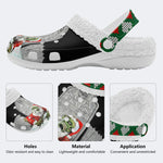 Horror Santa Claus Ghostface Print - Fur Lined Slippers/Sandals