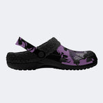 Gothic Bat Moon Spider Web Purple Flame - Fur Lined Slippers/Sandals