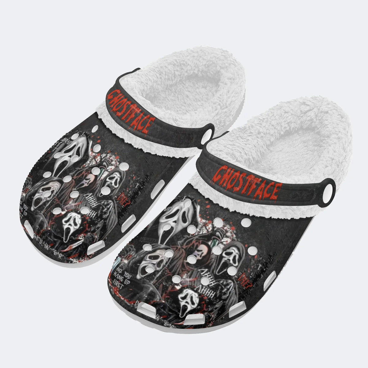 Horror Retro Ghostface - Fur Lined Slippers