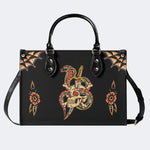 Skeleton Snake Print - Leather Handbag