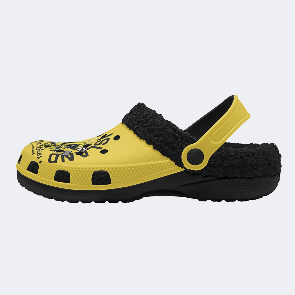 Staten Island Killer Bees Print - Fur Lined Slippers/Sandals