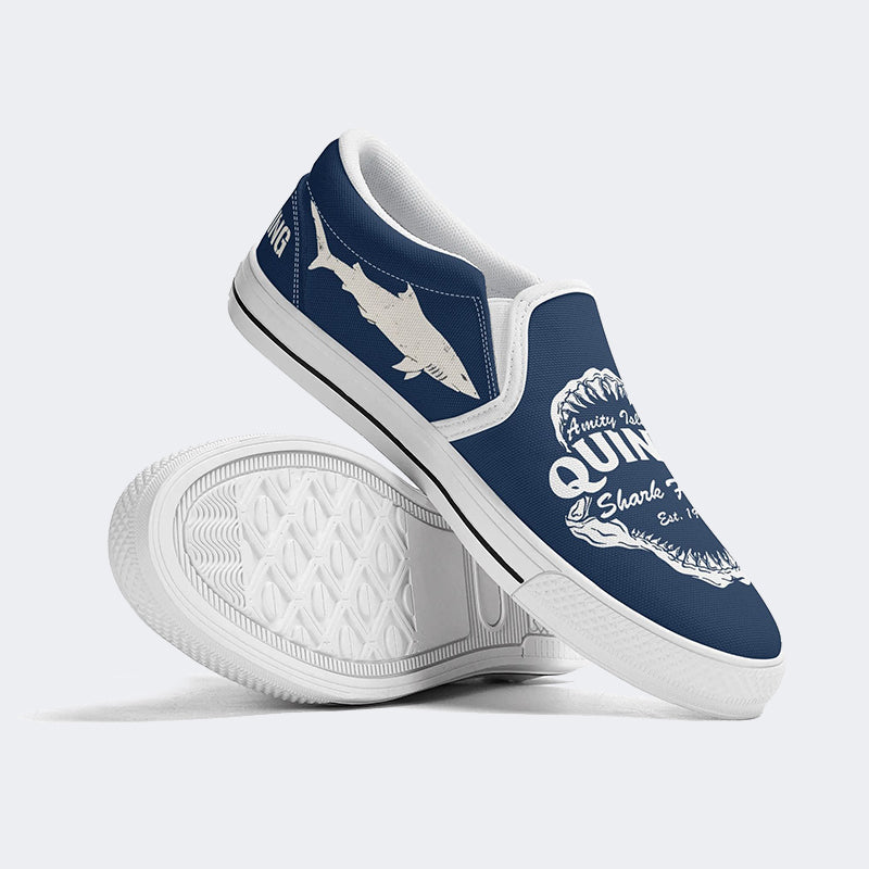 Shark Fishing Jaws Retro Unisex - Slip On Shoes