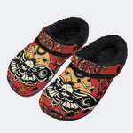 Old School Moth Rose - Fur Lined Slippers/Sandals