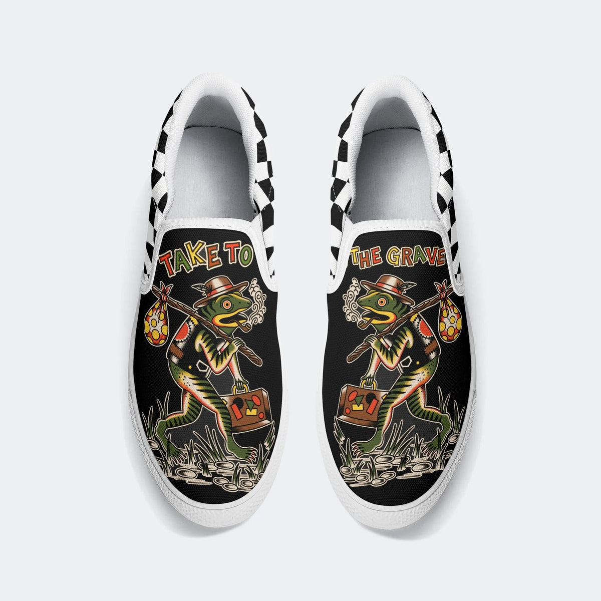 Frog Hike Print - Slip On Shoes