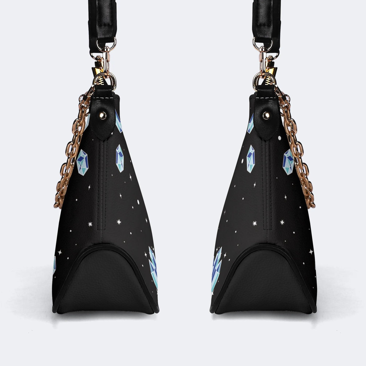 Death Moth Under The Stars - Leather Crossbody Bag