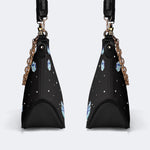 Death Moth Under The Stars - Leather Crossbody Bag