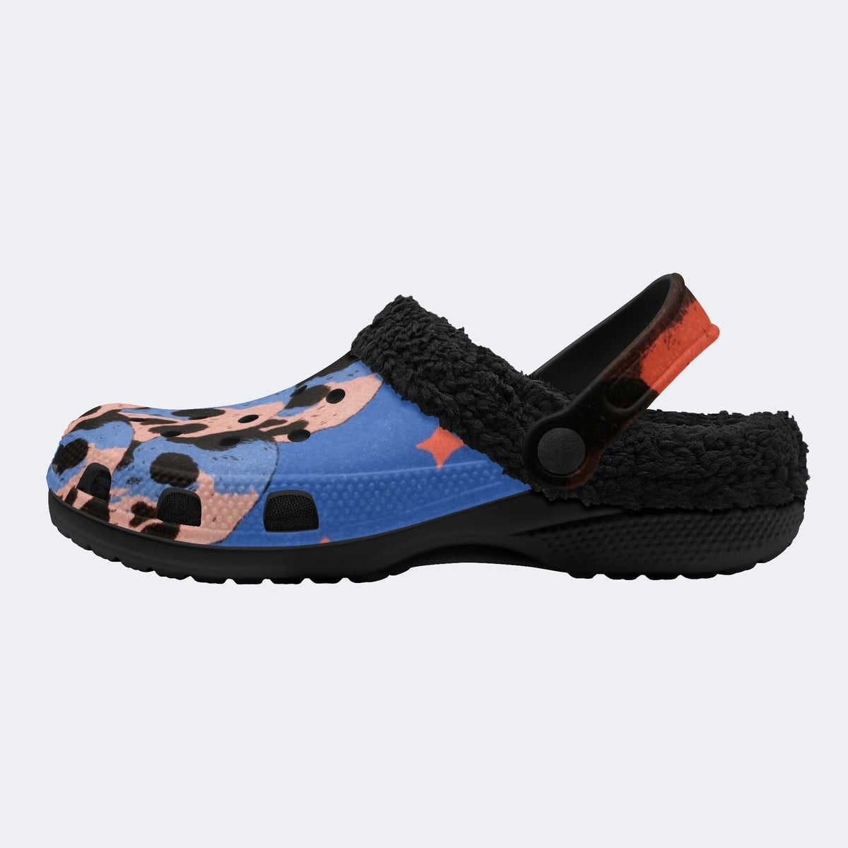 Punk Splash Skulls - Fur Lined Slippers/Sandals