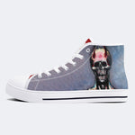 Unisex Demon Skeleton Graffiti Print - High Top Canvas