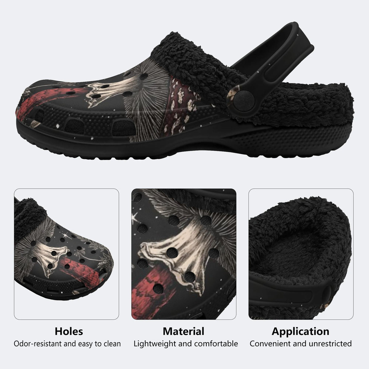 Mystic Forest Fungi - Fur Lined Slippers/Sandals