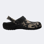 Worn Gothic Skull - Fur Lined Slippers/Sandals