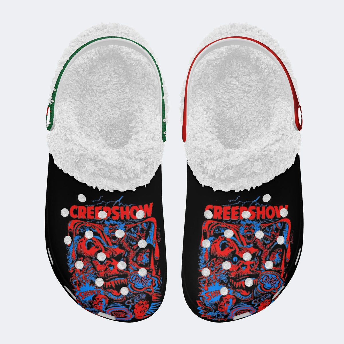 Unisex Horror Movie Graphic Print - Fur Lined Slippers/Sandals