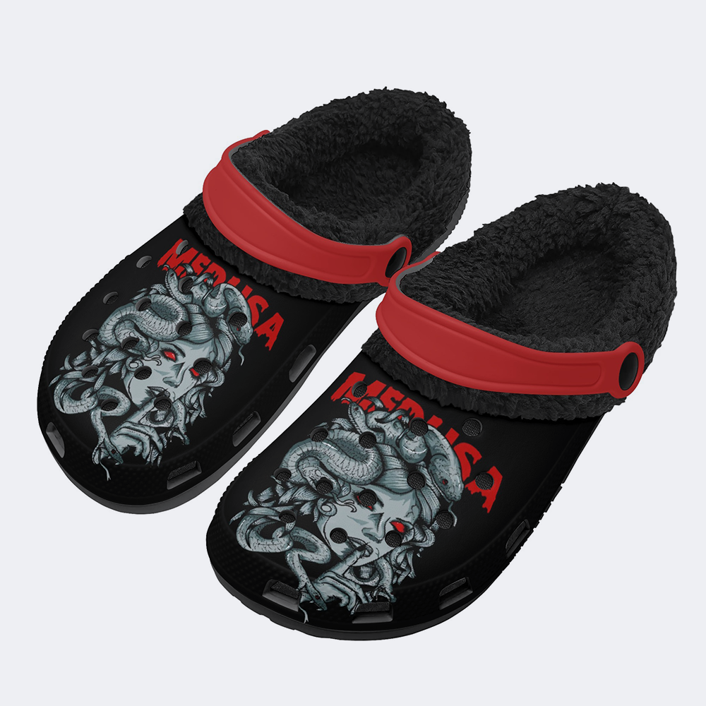 Medusa Print - Fur Lined Slippers/Sandals