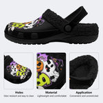 Pumpkin Ghost Skull - Fur Lined Slippers/Sandals