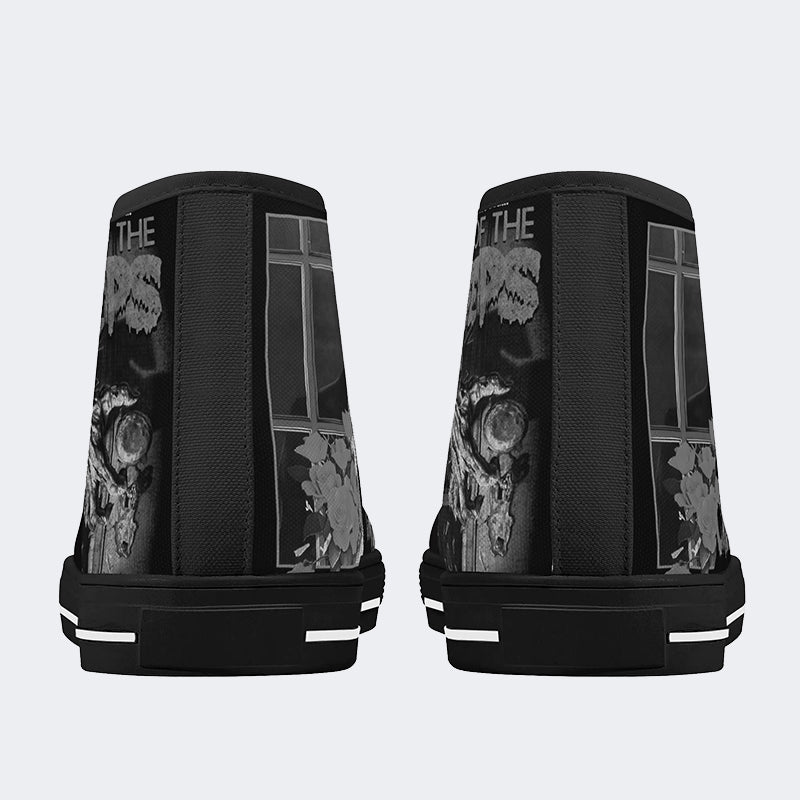 Unisex Vintage Horror Graphic - High Top Canvas