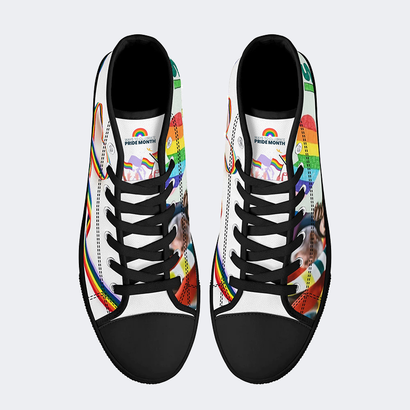 Pride Month High Top Canvas Shoes