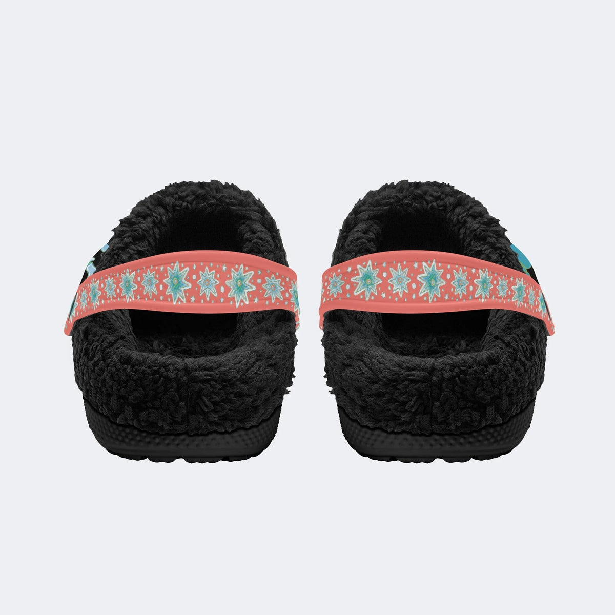 Blue Gradient Skeleton Toes Skull - Fur Lined Slippers/Sandals
