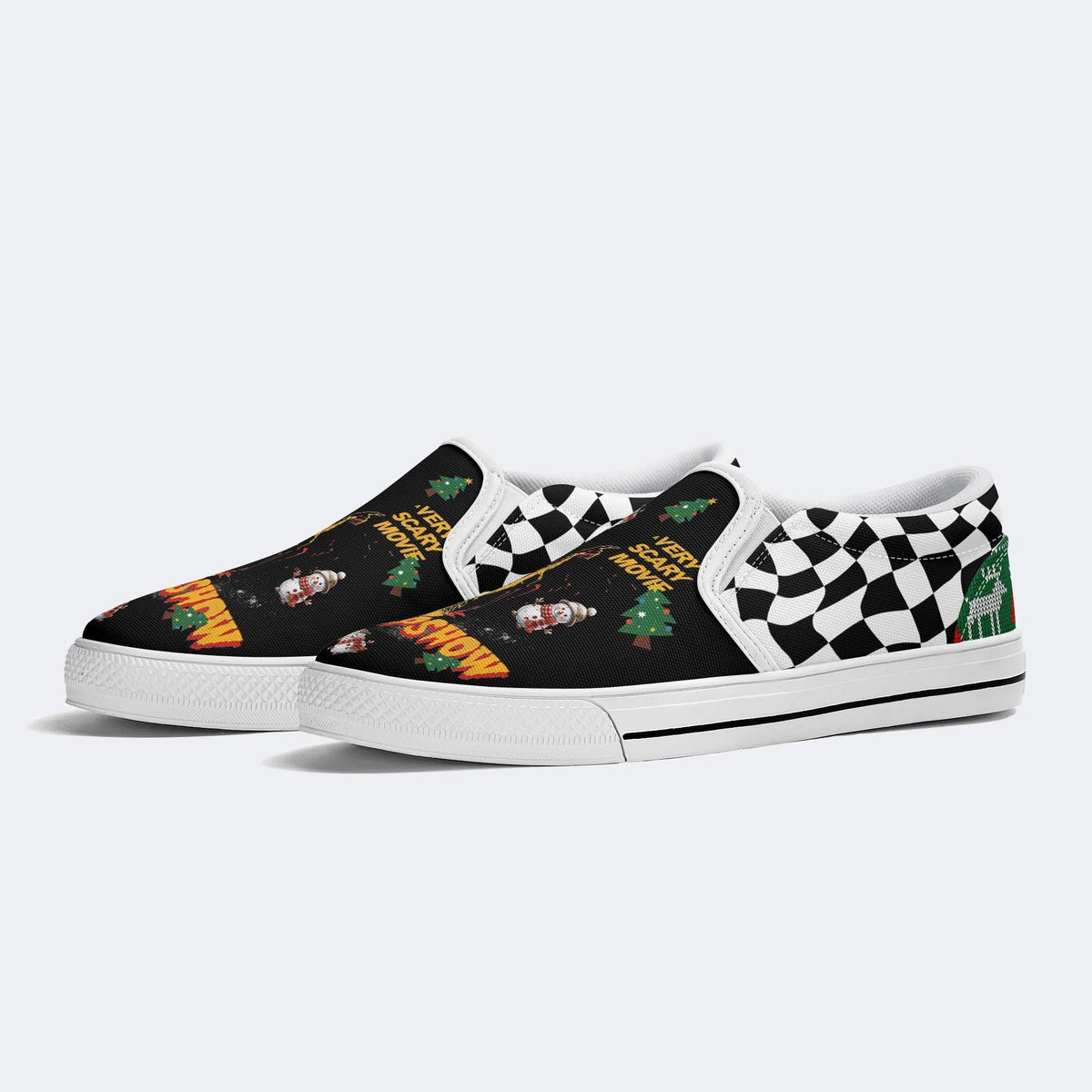 Horror Movie Vintage Graphic Print - Slip On Shoes