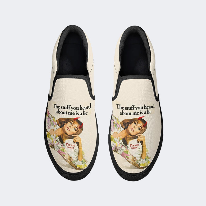 Vintage Poster Funny Word - Slip On Shoes