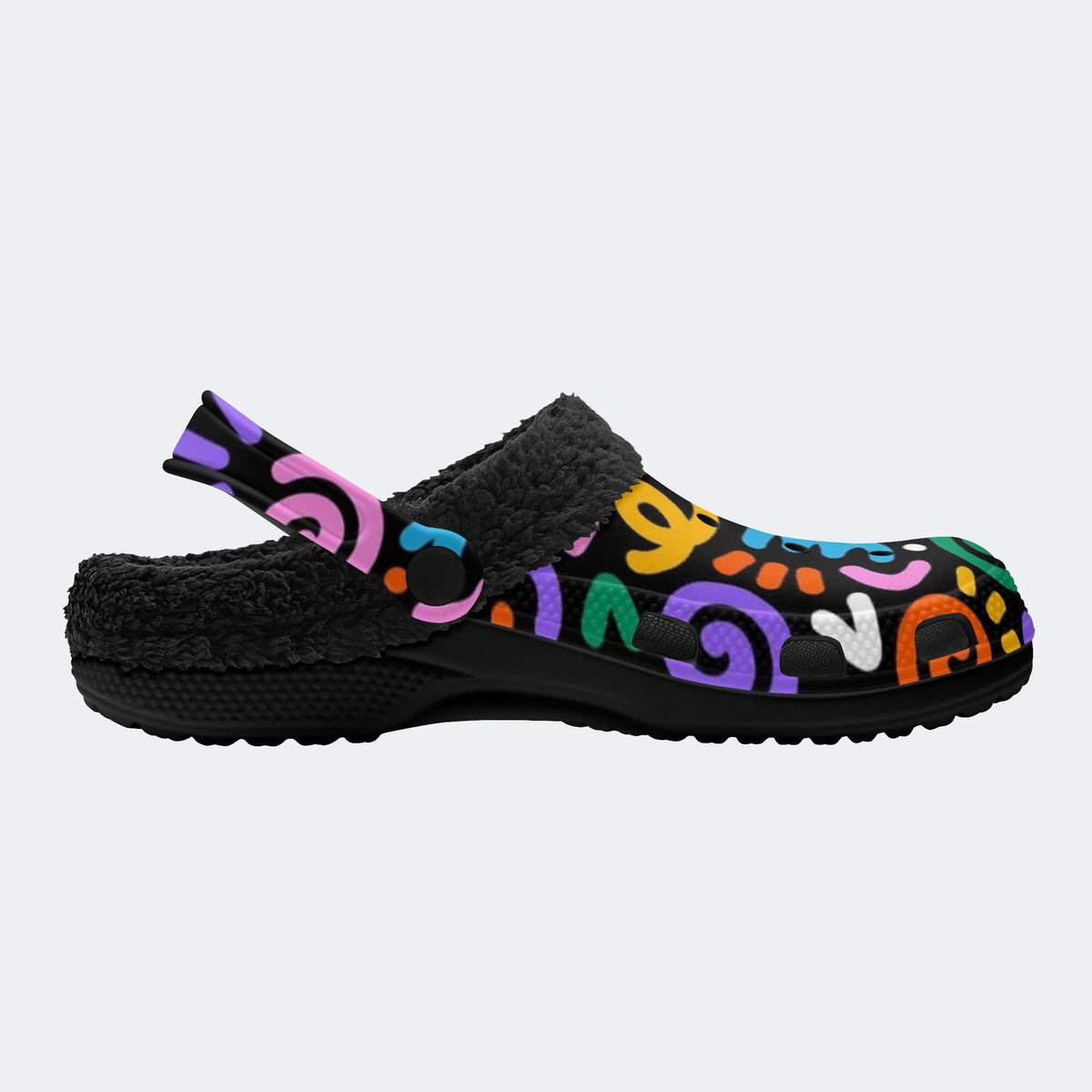 Playful Rainbow Swirl - Fur Lined Slippers/Sandals