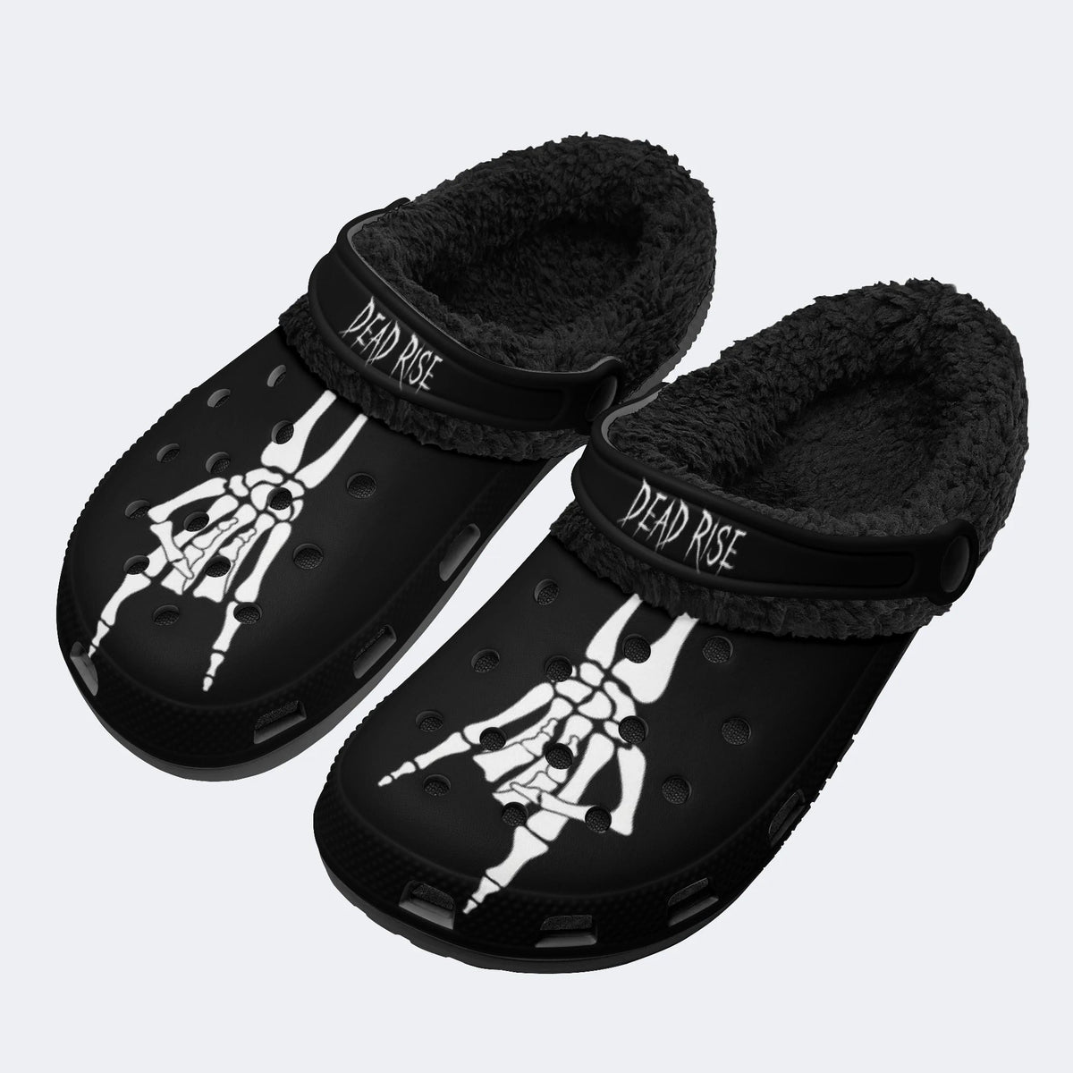 Skeleton Hand Dead Rise - Fur Lined Slippers/Sandals