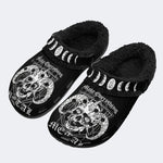 Art Skull Goat Print - Fur Lined Slippers