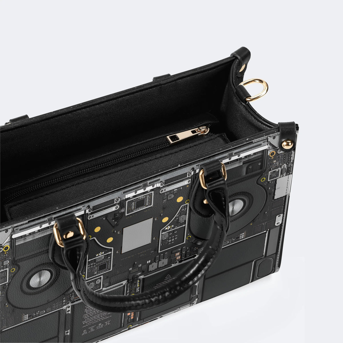 Mechanical Panel Print - Leather Handbag